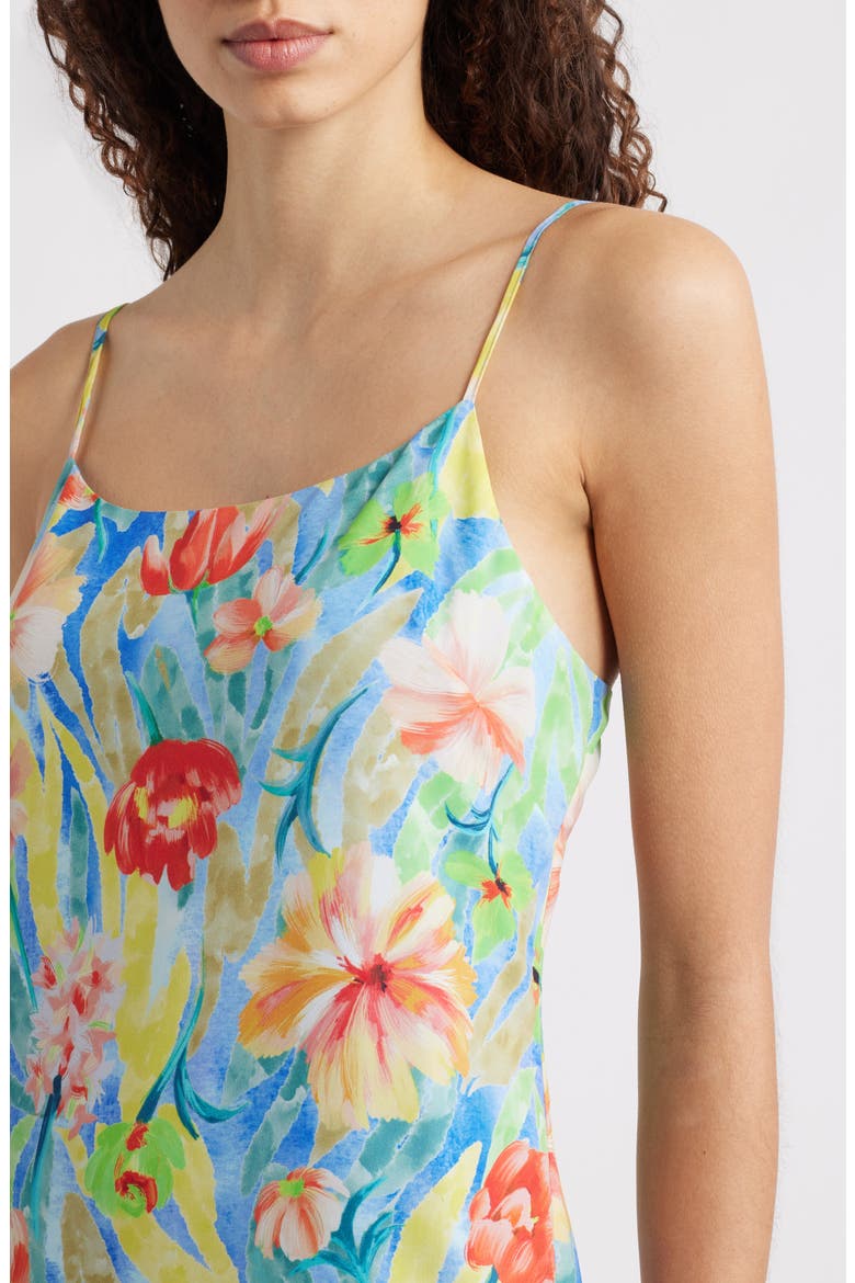 Floral Scoop Neck Maxi Dress, Alternate, color, BLUE MULTI