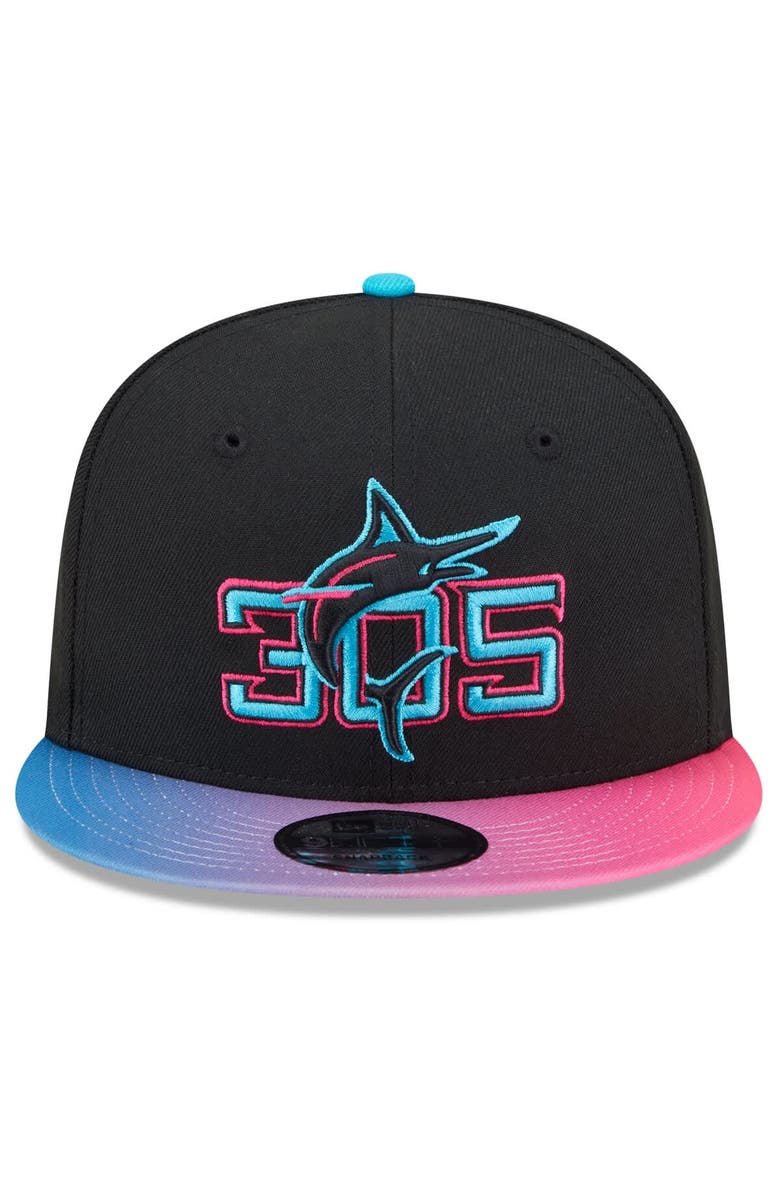 New Era Men's New Era Black/Pink Miami Marlins 2025 City Connect 9FIFTY Snapback Hat, Alternate, color, Black