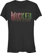 Wicked: For Good Junior's Wicked For Good Official Pink and Green Logo Graphic T-Shirt