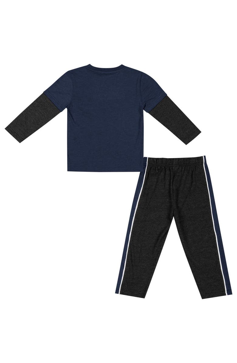 COLOSSEUM Toddler Colosseum Navy/Black Penn State Nittany Lions Long Sleeve T-Shirt & Pants Set, Alternate, color, Navy