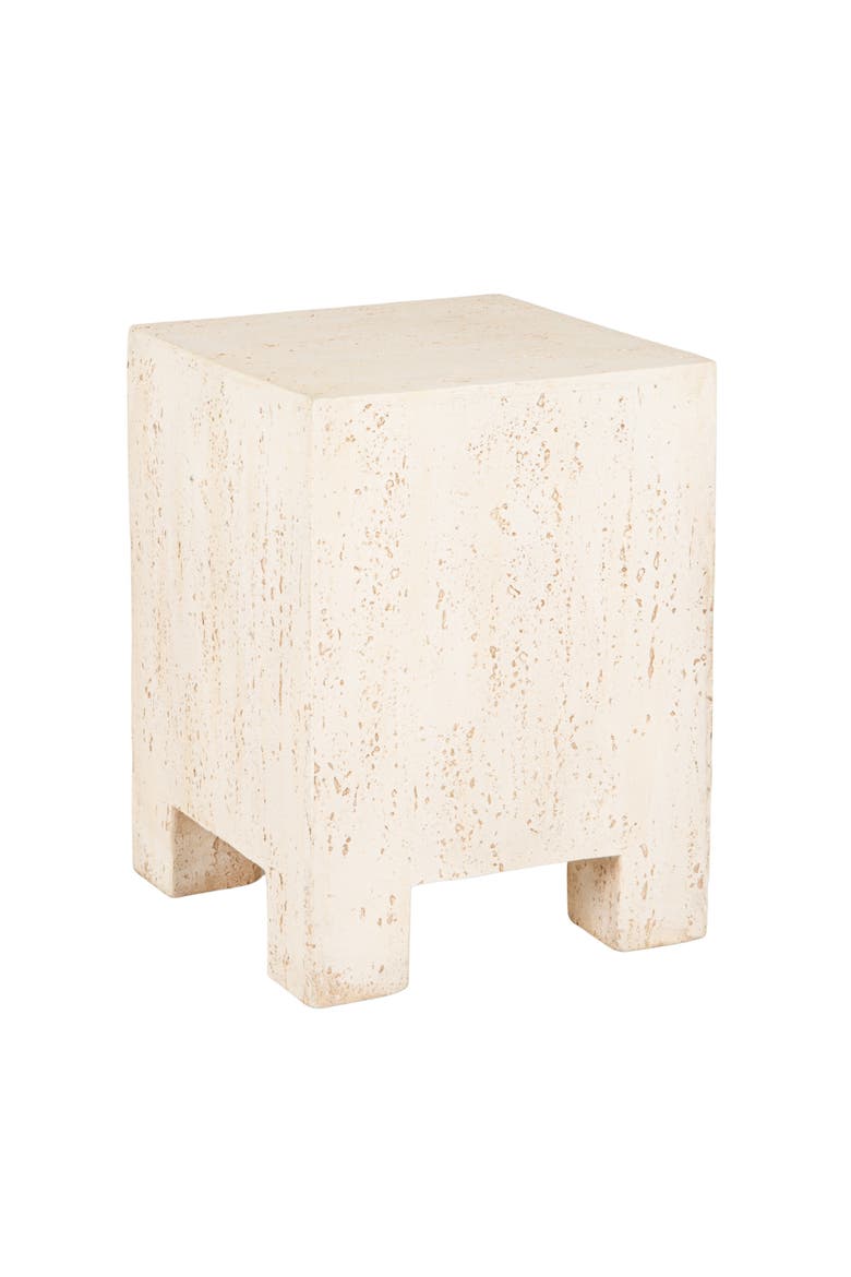 Indoor/Outdoor Square Side Table, Main, color, White