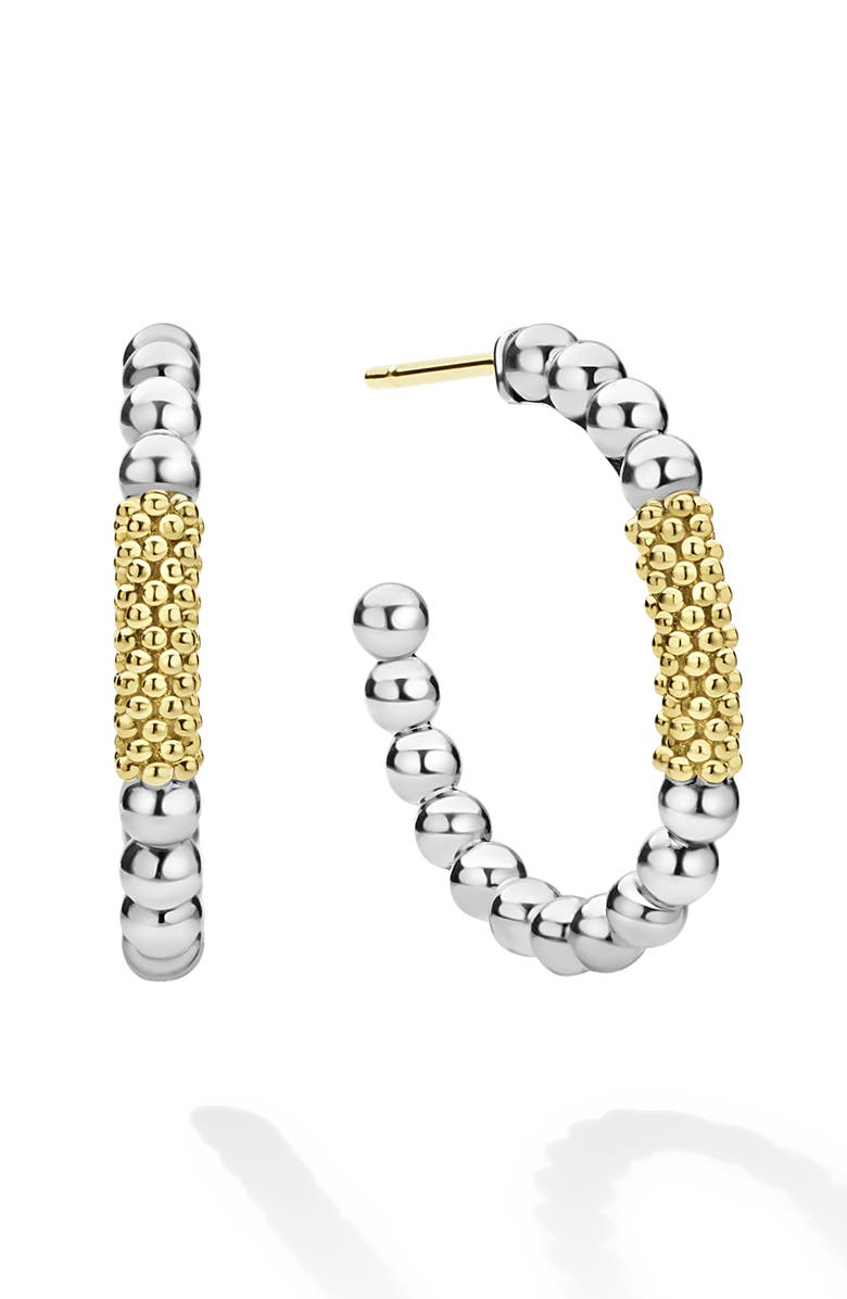 LAGOS Caviar Icon Hoop Earrings, Main, color, Silver
