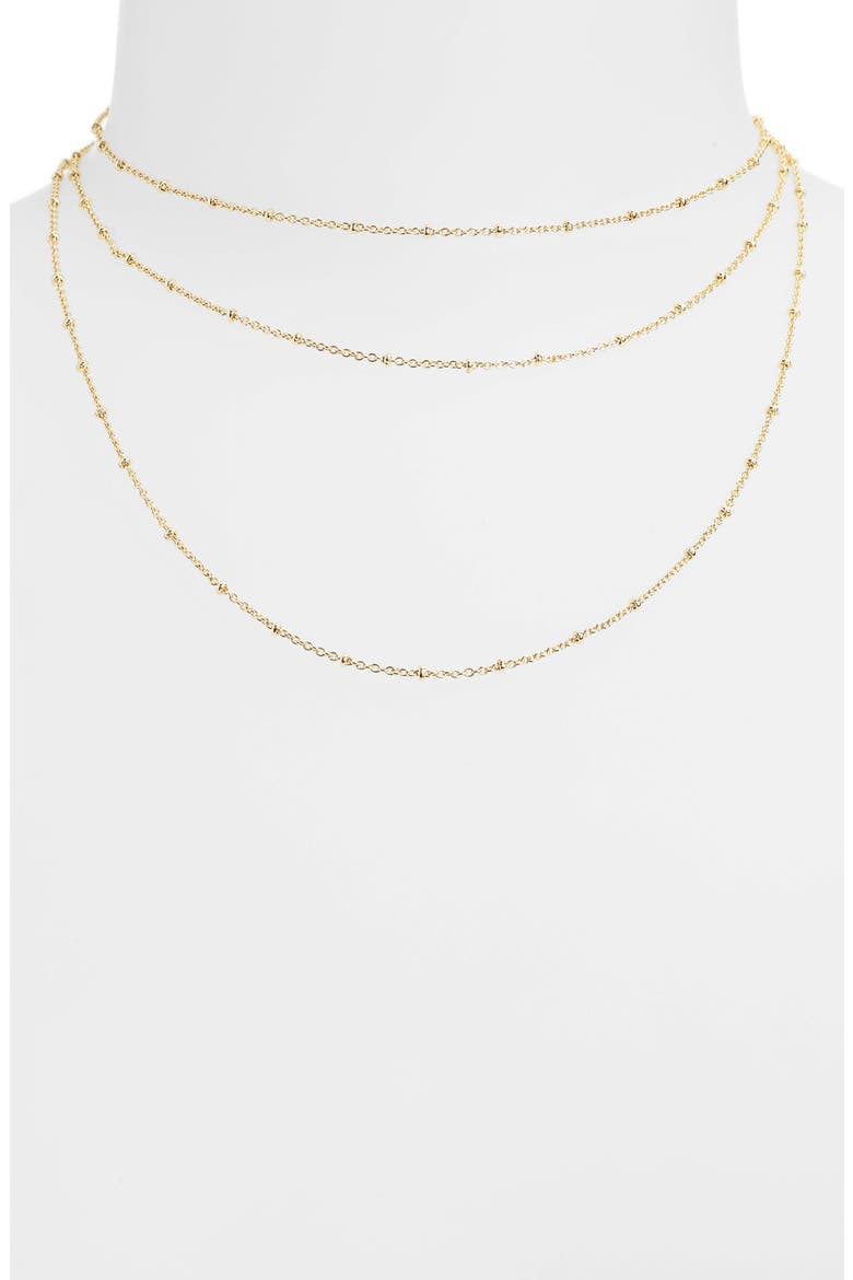 Triple Wrap Necklace, Alternate, color, GOLD