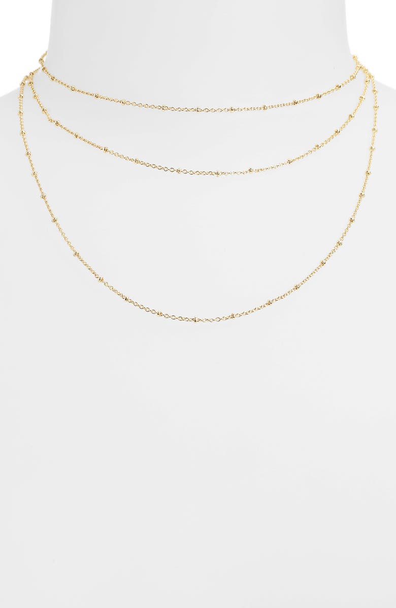 Nordstrom Triple Wrap Necklace, Alternate, color, Gold