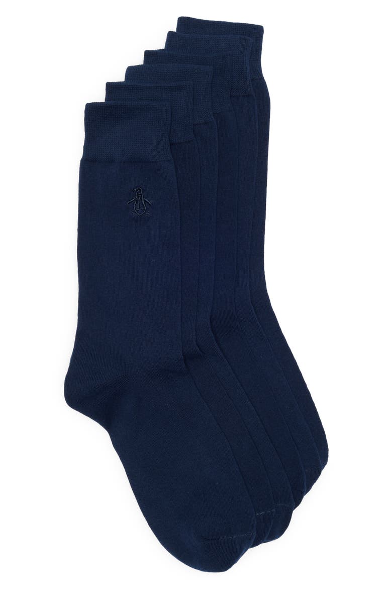 Solid Crew Socks - Pack of 3, Main, color, NAVY