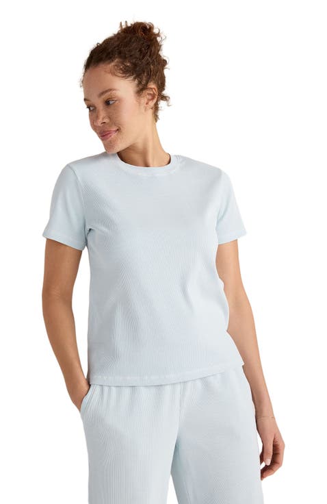 Organic Cotton Rib Knit Short Sleeve Tee