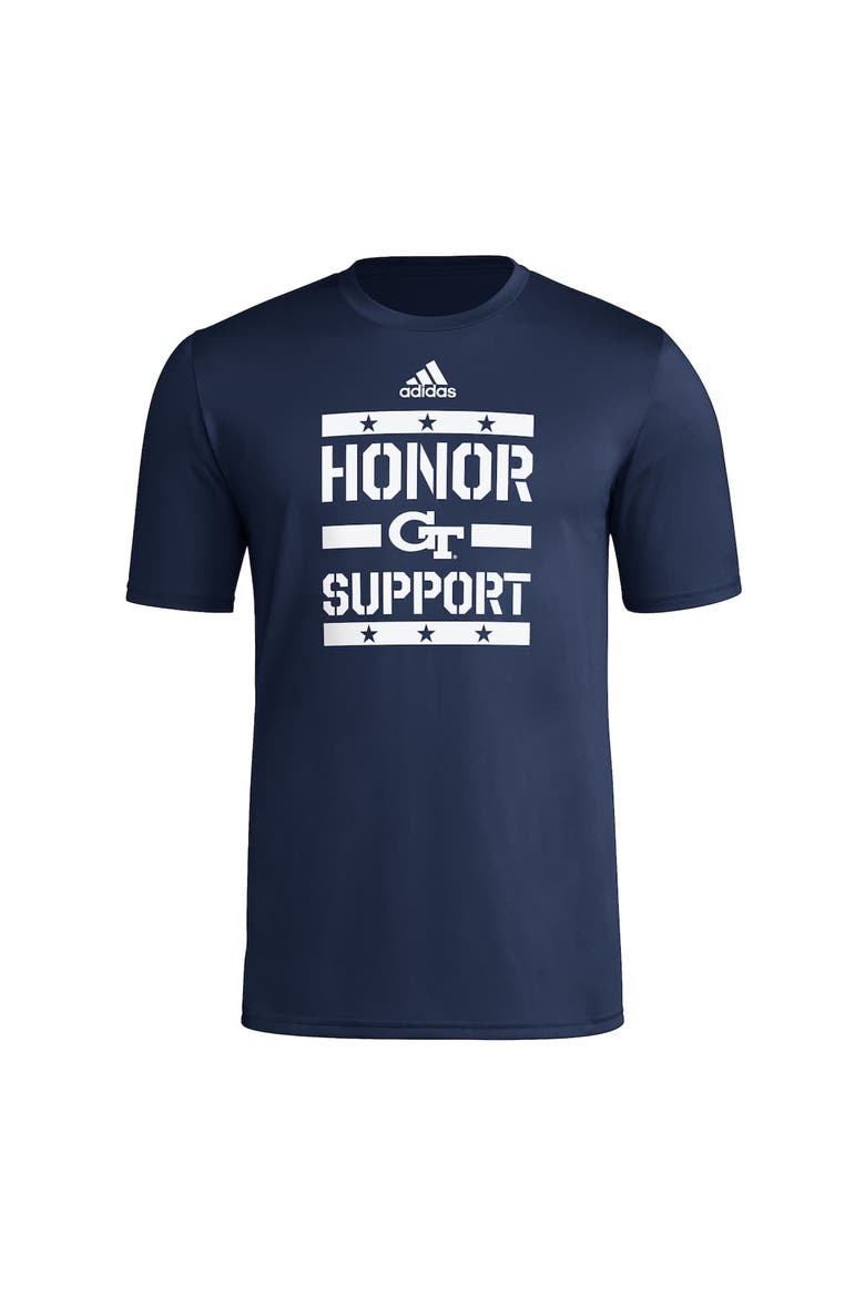 Men's adidas Navy Georgia Tech Yellow Jackets Honor & Support Pre-Game T-Shirt, Alternate, color, Navy