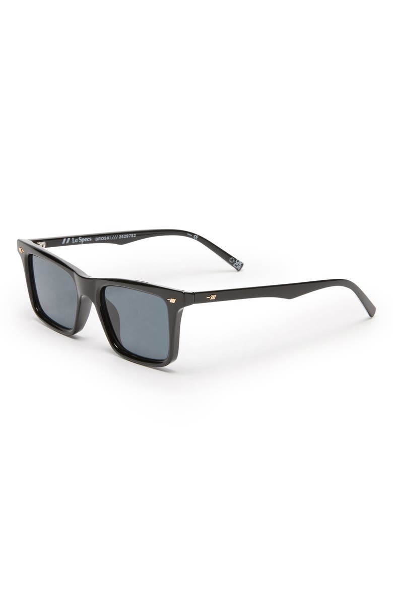 Le Specs Broski 53mm D-Frame Sunglasses, Alternate, color, Black/Smoke Mono