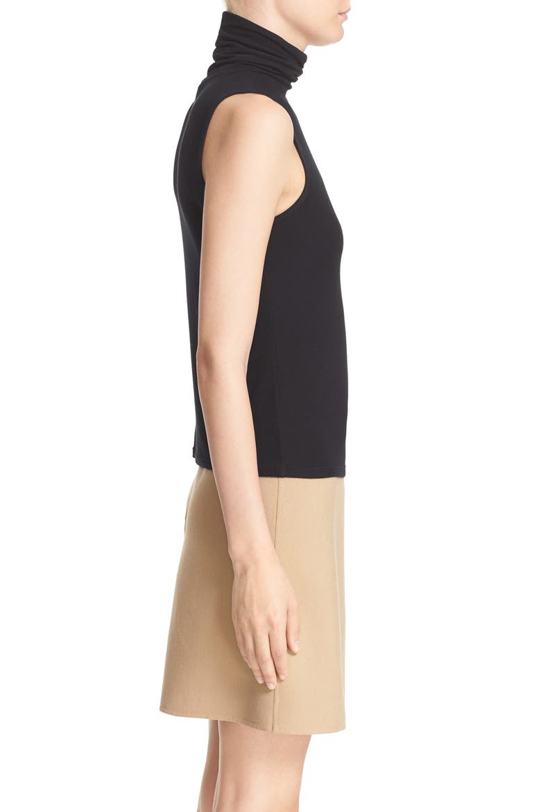 'Wendel' Sleeveless Turtleneck Top, Alternate, color, BLACK
