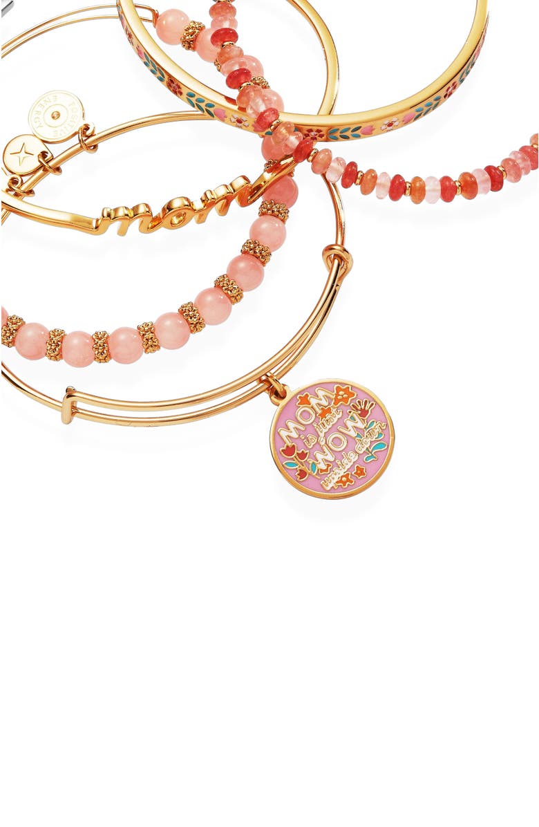Alex and Ani Mother's Day Floral Bracelet Set of 5, Alternate, color, Gold