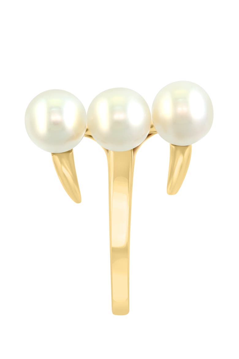 14K Yellow Gold Triple Freshwater Pearl Bypass Ring, Alternate, color, 14K Gold