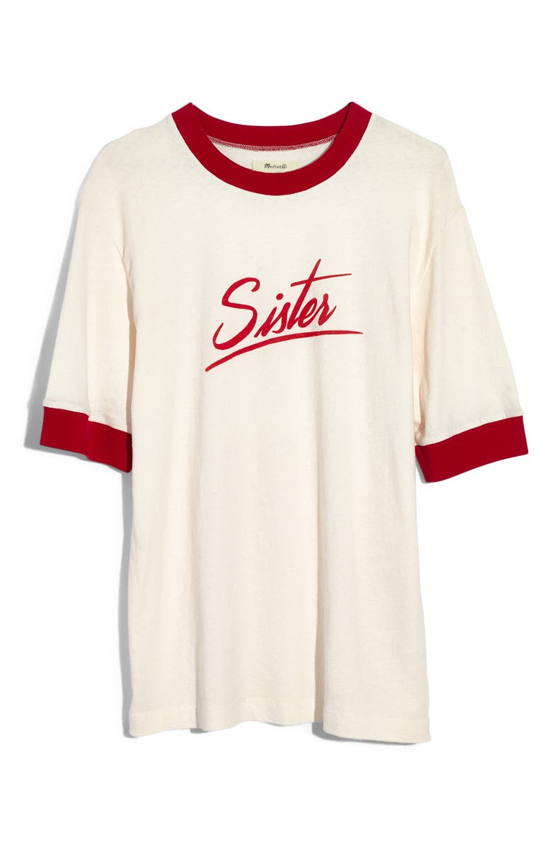 Madewell Sister Graphic Relaxed Ringer Tee, Alternate, color, 