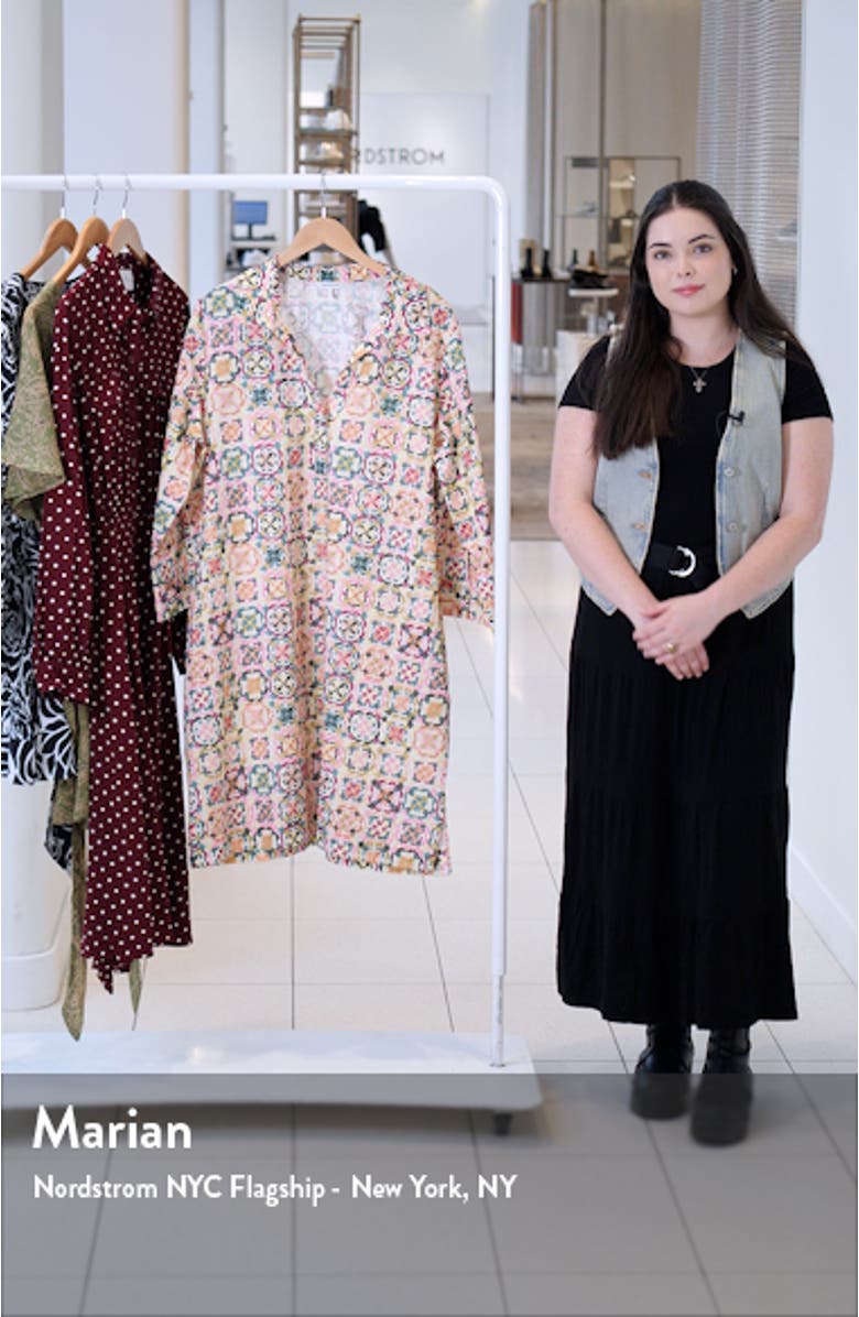 Sophia Watercolor Cotton Shift Dress, sales video thumbnail