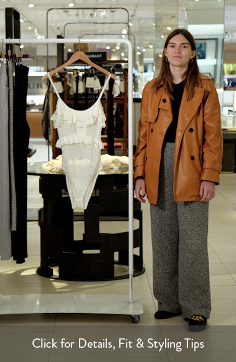 Bania Ruffle Trim Crochet Bodysuit, sales video thumbnail