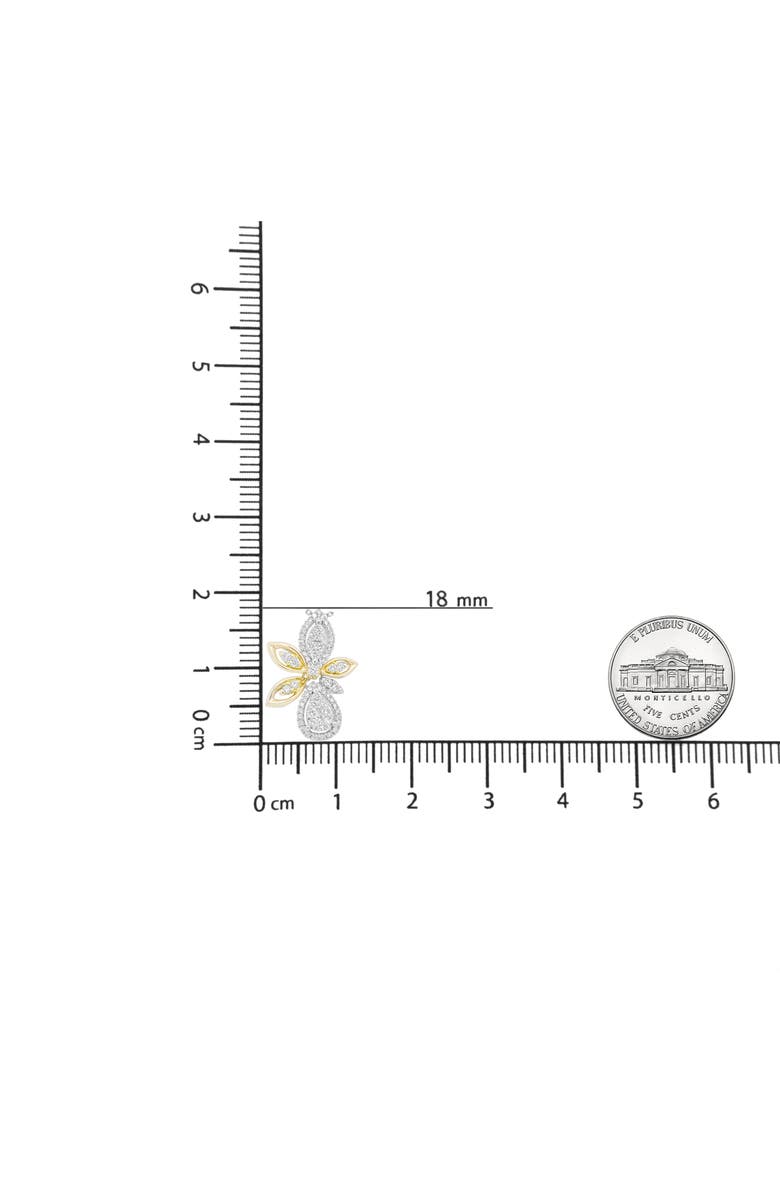 Haus of Brilliance 14K White and Yellow Gold 5/8 Cttw Diamond Marquise Floral Style Pendant Necklace, Alternate, color, Yellow