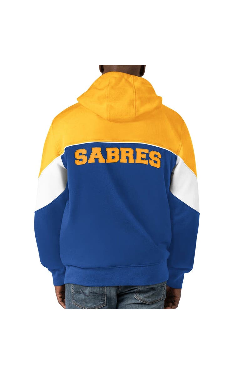 STARTER Men's Starter Royal/Gold Buffalo Sabres Power Forward Full-Zip Hoodie, Alternate, color, Royal