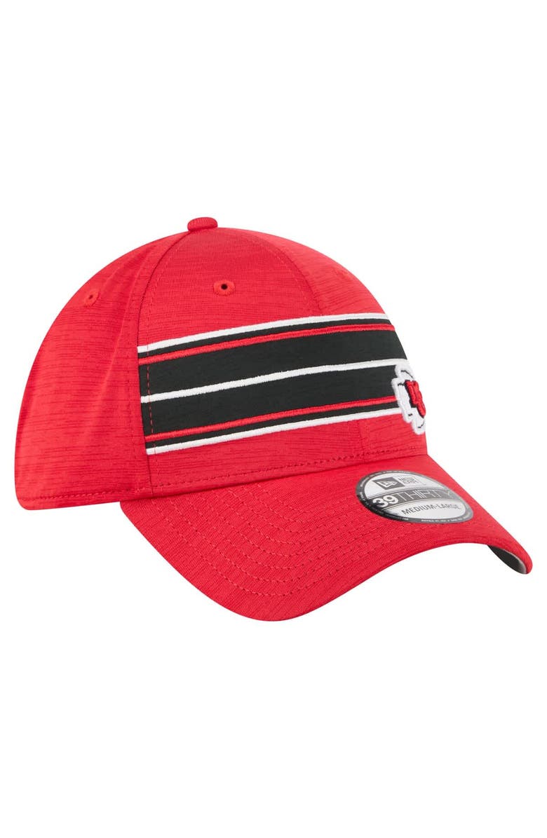 New Era Men's New Era Red Kansas City Chiefs Stripes 39THIRTY Flex Hat, Alternate, color, Red