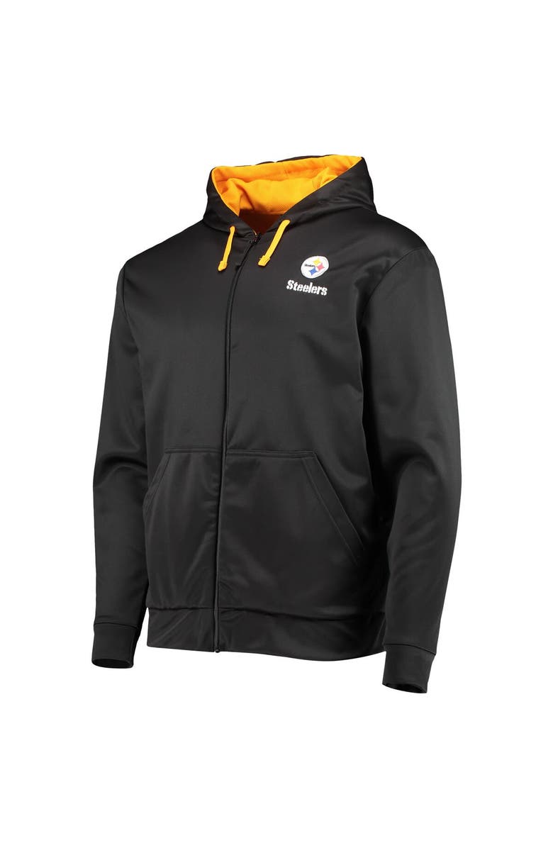 DUNBROOKE Men's Dunbrooke Black/Gold Pittsburgh Steelers Apprentice Full-Zip Hoodie, Alternate, color, Black