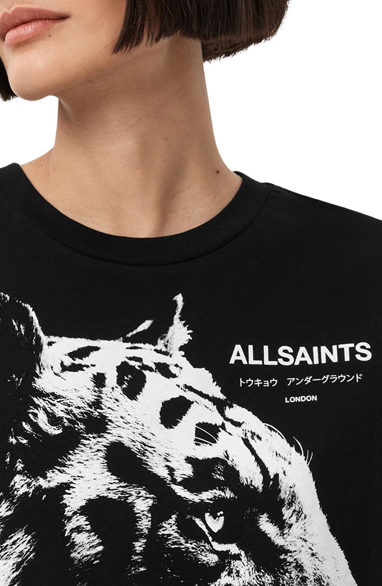 AllSaints Ivana Naeina Tiger Graphic T-Shirt Dress, Alternate, color,