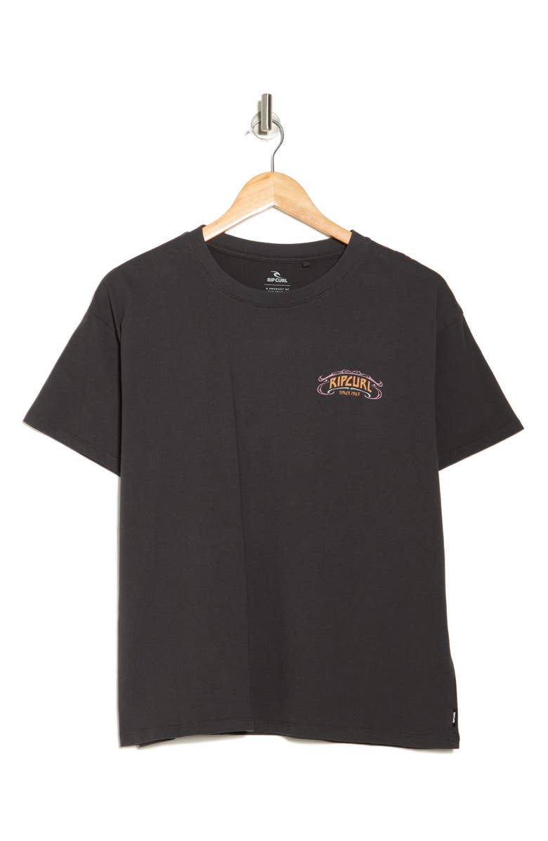 Rip Curl Beach Party Relaxed Graphic T-Shirt, Alternate, color, Washed Black