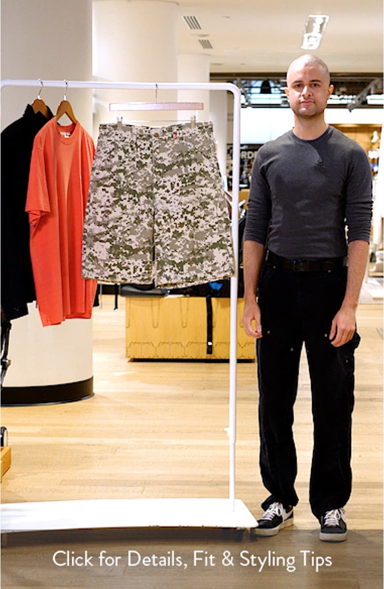 Pixel Camo Cotton Canvas Shorts, sales video thumbnail