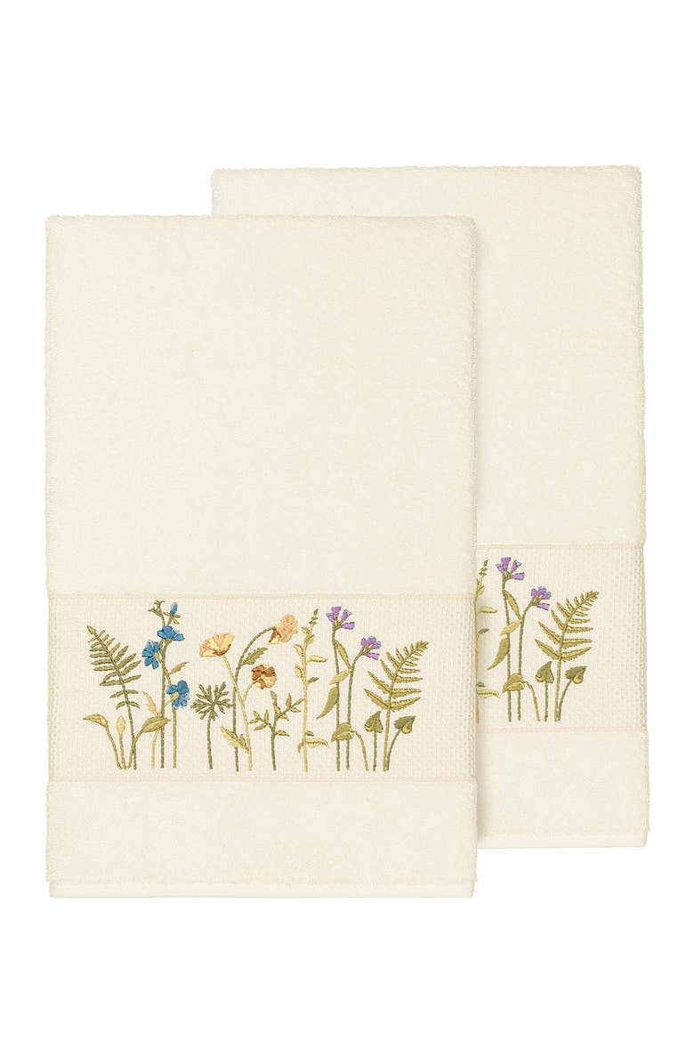 Linum Home Textiles Serenity Embellished Bath Towel - Set of 2 - Cream, Main, color, Cream