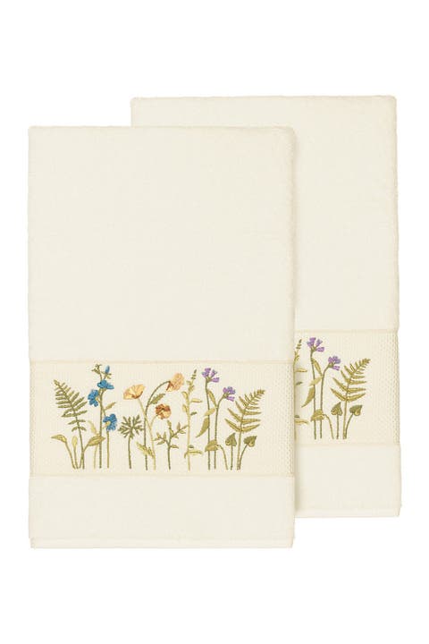 Serenity Embellished Bath Towel - Set of 2 - Cream