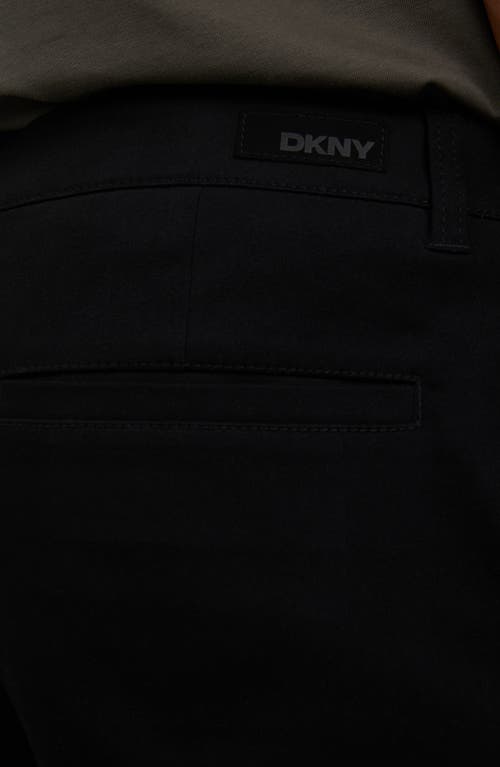 Dkny Powerstretch Flat Front Cargo Pants In Black