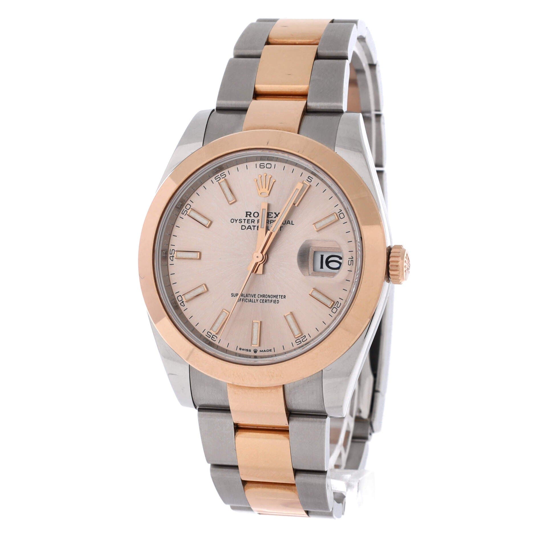 Oyster Perpetual Datejust Automatic Watch Stainless Steel and Rose Gold 41, Alternate, color, Metallic Silver