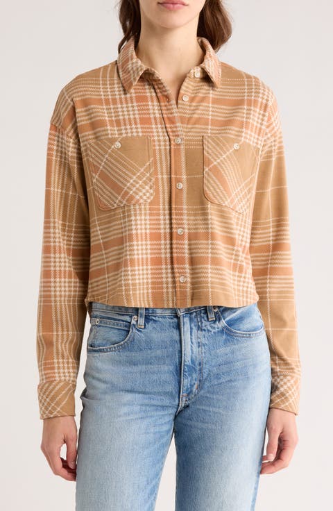 Lewis Plaid Crop Button-Up Shirt