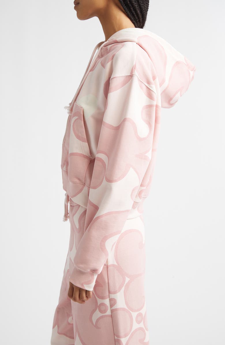 Marimekko Joggi Keidas Kioski French Terry Full Zip Hoodie, Alternate, color, Light Pink Off White