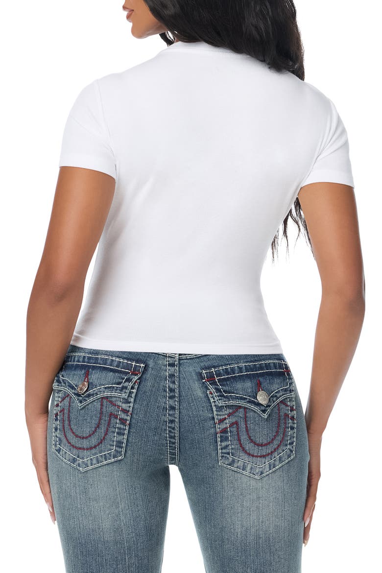 Crystal Foxy Lady Baby Tee, Alternate, color, OPTIC WHITE