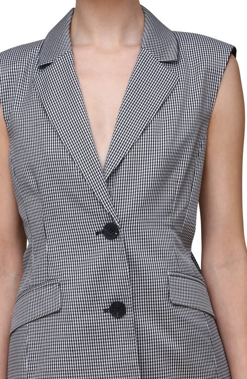 Avec Les Filles Gingham Back Bow Short Jumpsuit In Black White