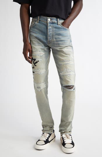 AMIRI Hollywood Thrasher Rip & Repair Skinny Jeans | Nordstrom