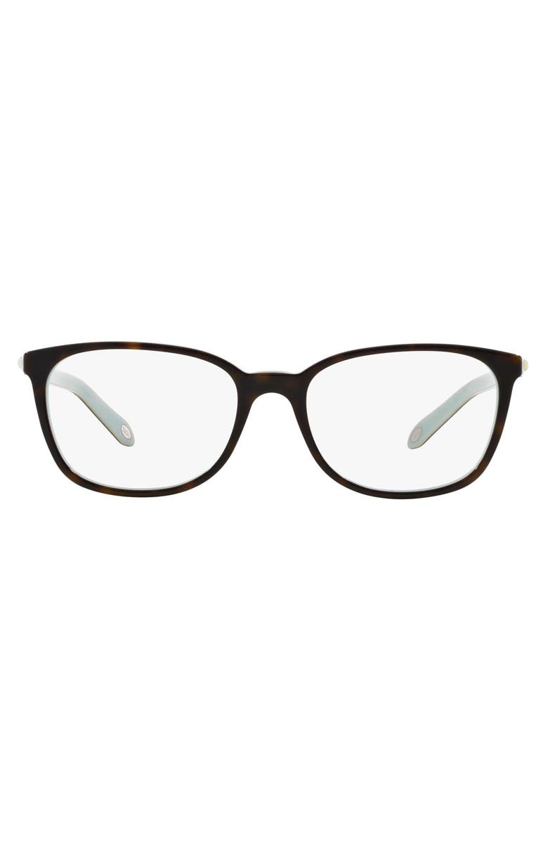 Tiffany & Co. 53mm Optical Glasses, Main, color, Havana/ Blue