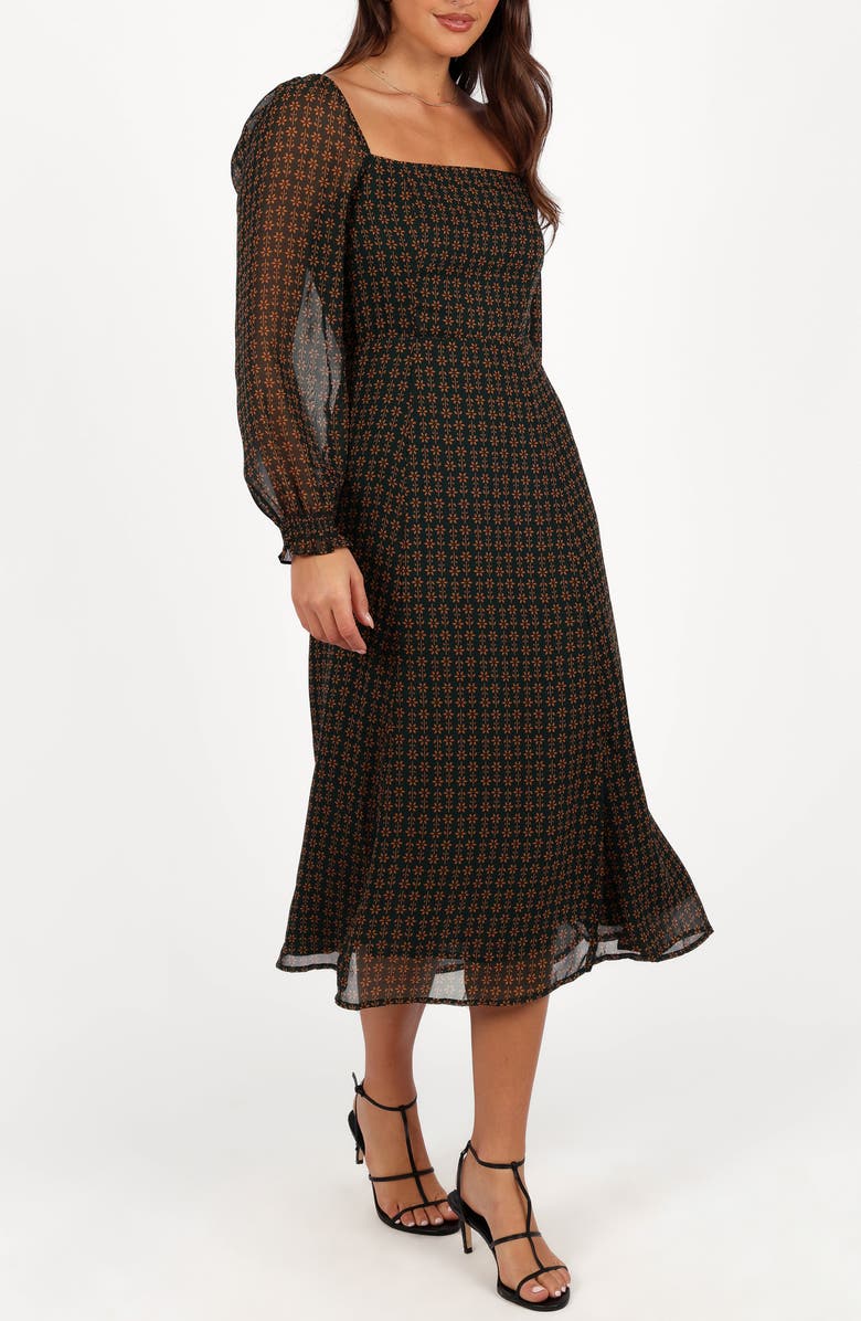 Petal & Pup Ettie Long Sleeve Midi Dress, Alternate, color, 