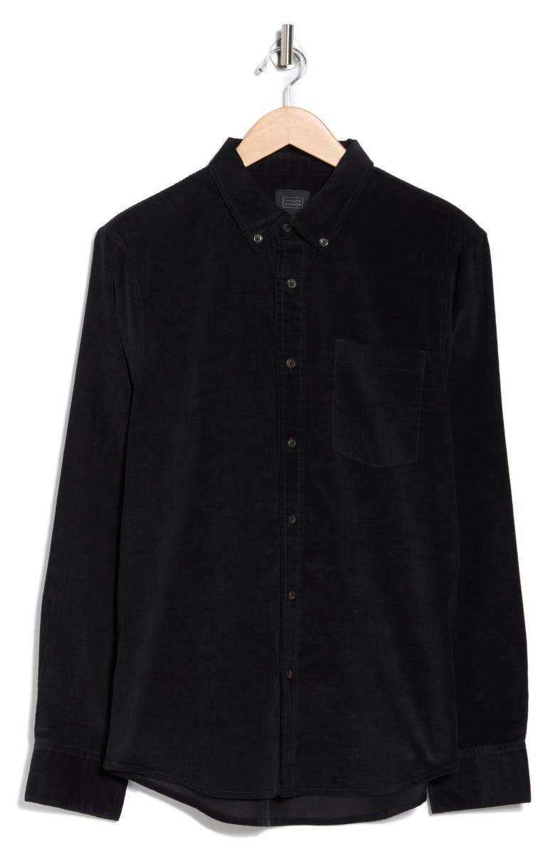 14th & Union Corduroy Button-Down Shirt, Alternate, color, Black