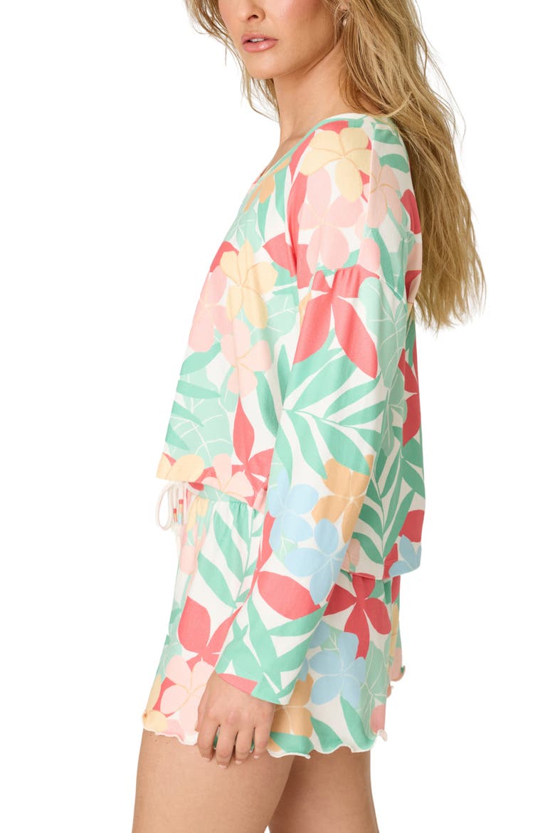 The Coast Club Jersey Pajama Top, Alternate, color, GREEN MULTI