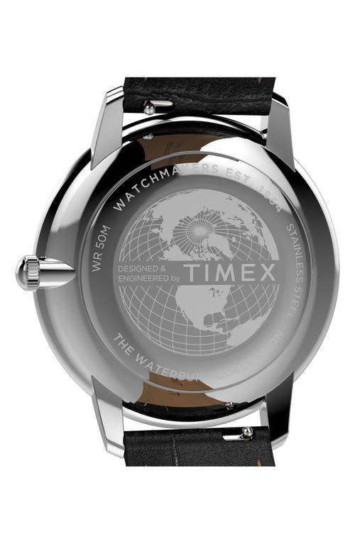 Timex ® Waterbury Metropolitan Leather Strap Watch, 39mm In Black
