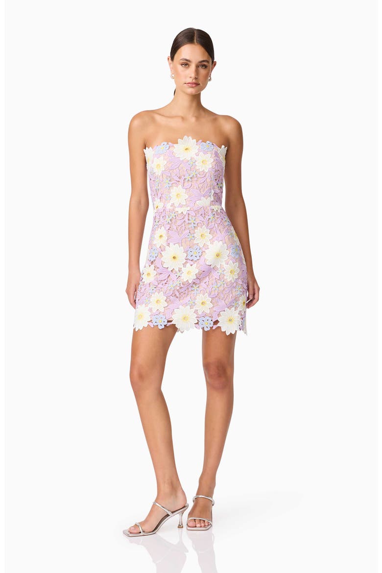 Sigrid Strapless Minidress, Alternate, color, LILAC MULTI