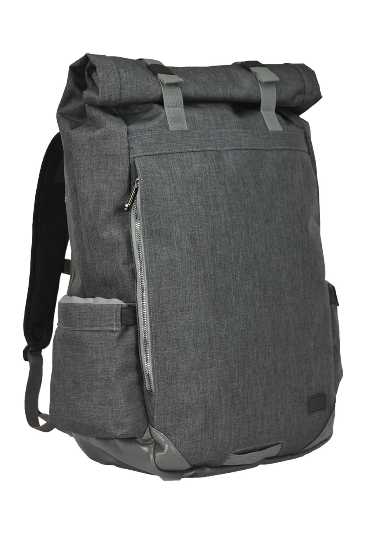 TRAVELERS CHOICE Millennium Roll-Top Canvas Backpack, Grey, Main, color, 