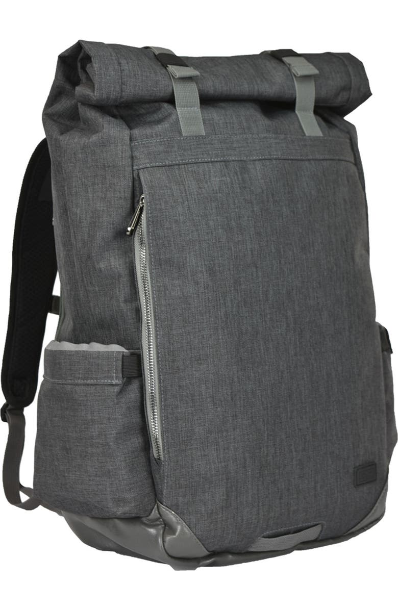 TRAVELERS CHOICE Millennium Roll-Top Canvas Backpack, Grey, Main, color,