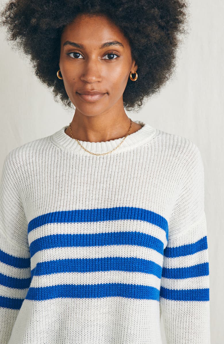 Faherty Miramar Stripe Linen & Organic Cotton Sweater, Alternate, color,