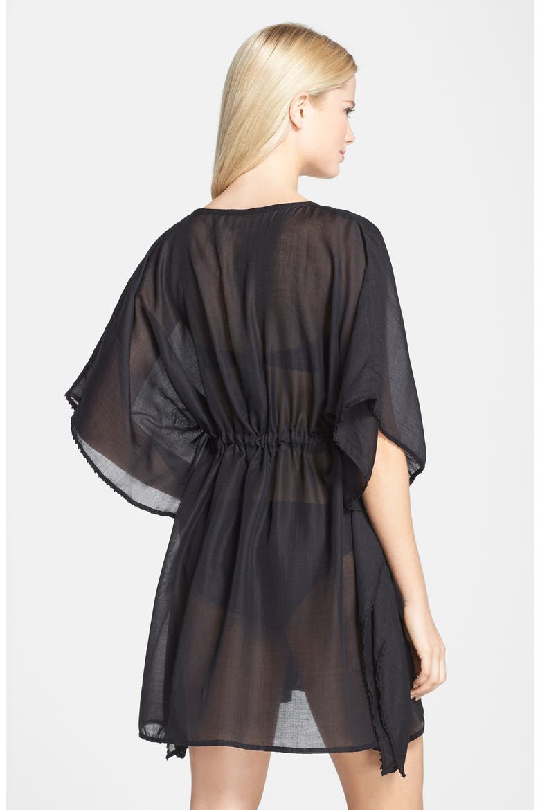 'Butterfly' Cover-Up, Alternate, color, BLACK