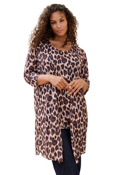 Printed Duster Cardigan & Tank Set