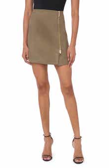 Parker Side Zip Faux Suede Miniskirt