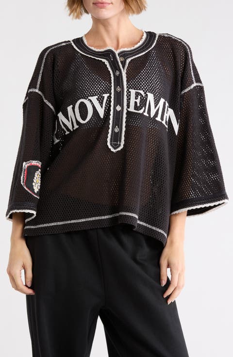 FP Movement Camp Out Embroidered Open Stitch Top