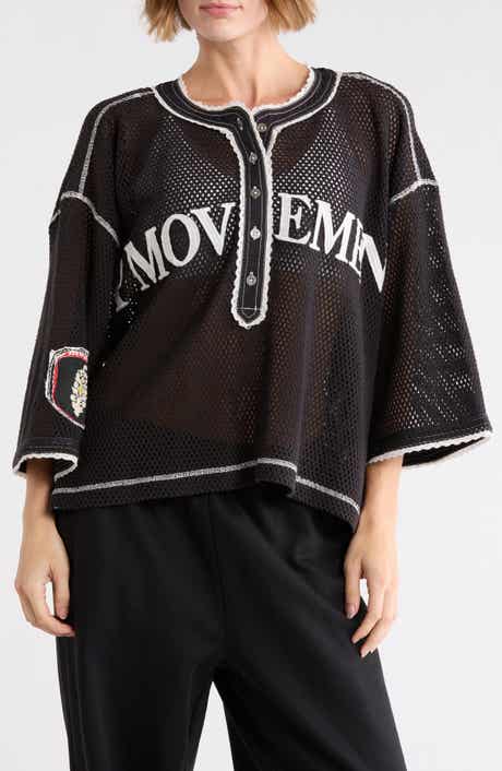 FP Movement Camp Out Embroidered Open Stitch Top