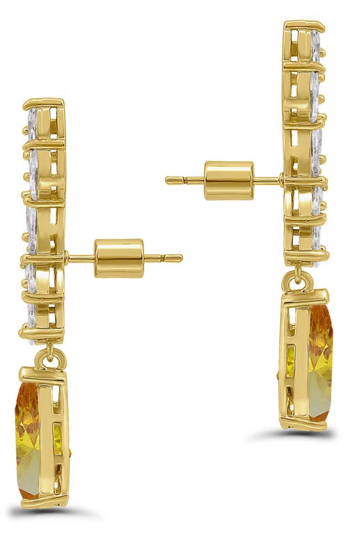Christian Siriano Pear Cubic Zirconia Cluster Drop Earrings In Gold