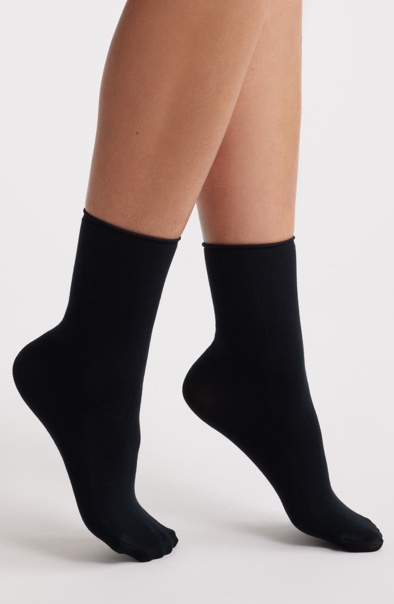 Oroblu Cheryl Quarter Socks, Main, color, Black